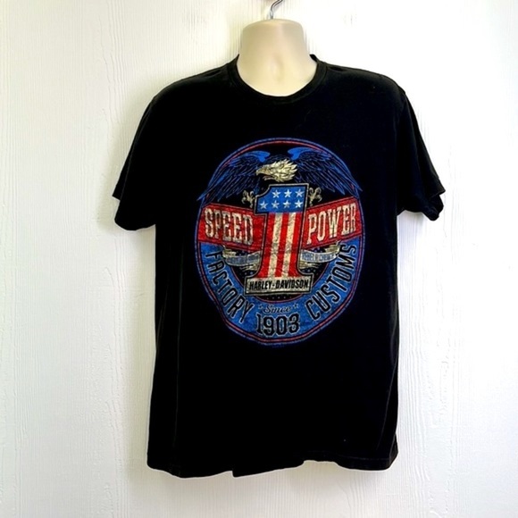 Harley Davidson - Bald Eagle Speed Power Folsom CA Short Sleeve T Shirt Size LG - Picture 2 of 12